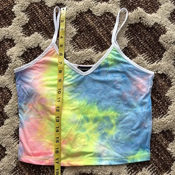 Colorful Tie-Dye Women's Crop Top - Picture 4 of 7